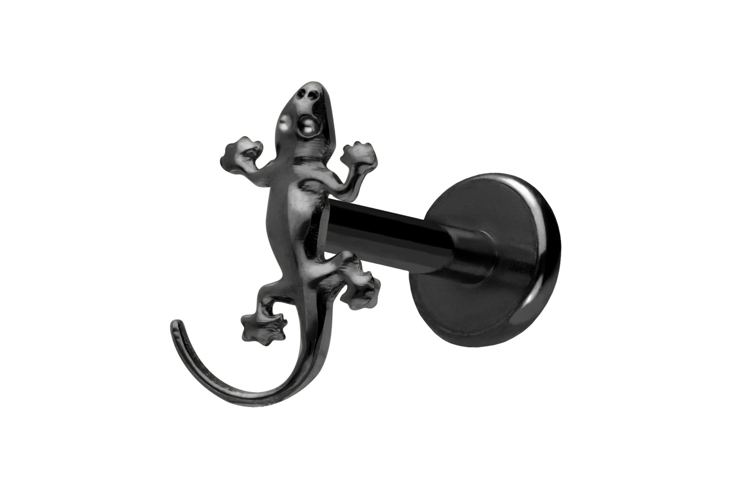 Titan Labret Piercing mit Push Fit GECKO